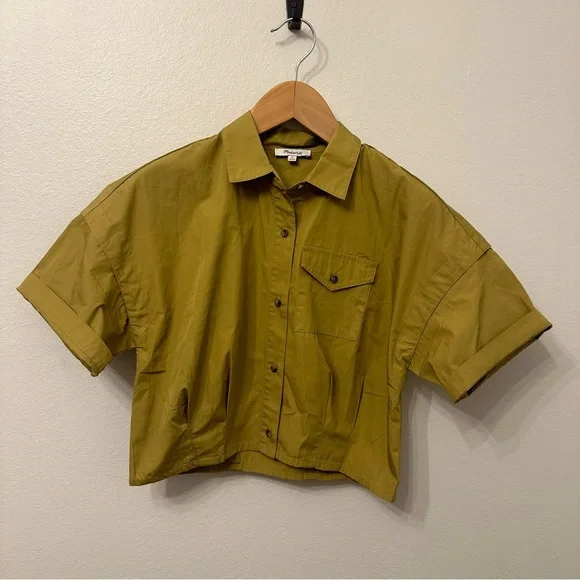 Madewell Olive Button Down Shirt - Picture 1 of 5